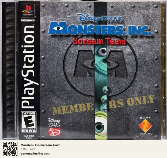 Monsters, Inc.: Scream Team PlayStation, NTSC box front
