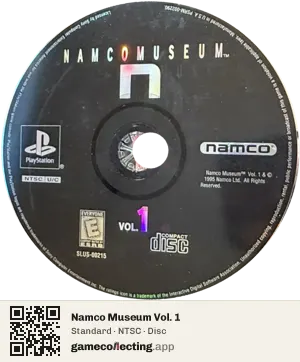 Namco Museum Vol. 1 PlayStation, NTSC disc