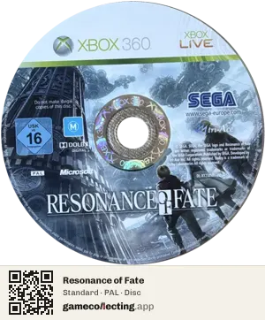 Resonance of Fate Xbox 360, PAL disc