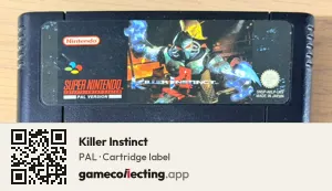 Killer Instinct Super Nintendo Entertainment System, PAL cartridge label