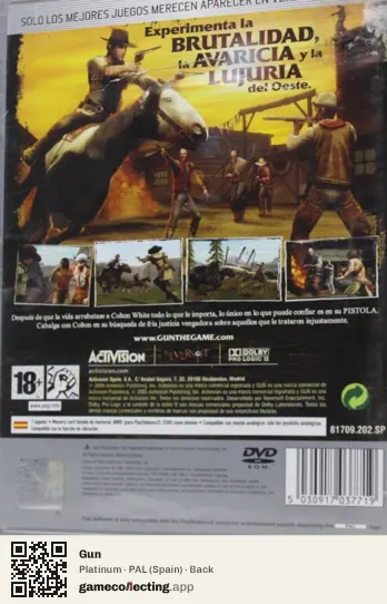 Gun PlayStation 2, Spain box back