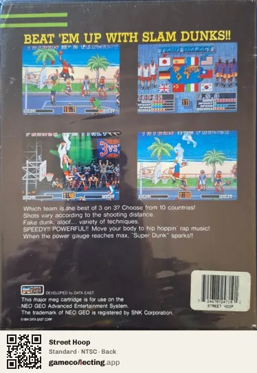 Street Hoop Neo Geo AES, NTSC box back