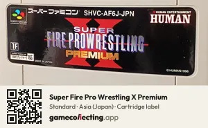 Super Fire Pro Wrestling X Premium Super Nintendo Entertainment System, Asia cartridge label