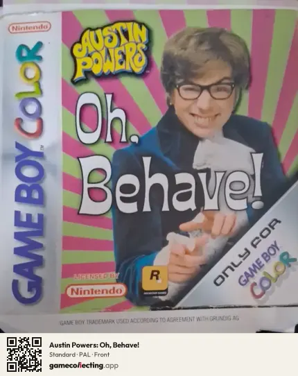 Austin Powers: Oh, Behave! Game Boy Color, PAL box front