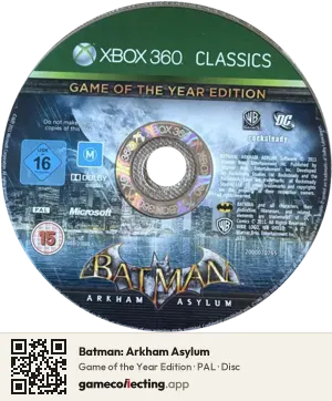 Batman: Arkham Asylum Xbox 360, PAL disc