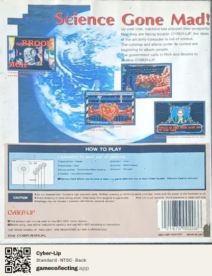 Cyber-Lip Neo Geo AES, NTSC box back