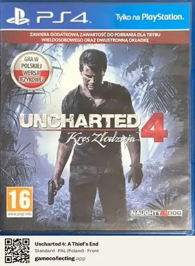 Uncharted 4: A Thief's End PlayStation 4, Poland box front