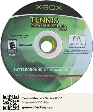 Tennis Masters Series 2003 Xbox, NTSC disc