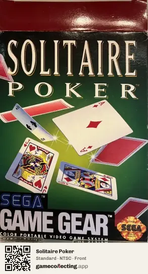 Solitaire Poker Sega Game Gear, NTSC box front