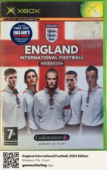 England International Football: 2004 Edition Xbox, PAL box front