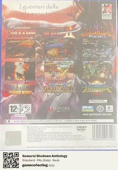 Samurai Shodown Anthology PlayStation 2, Italy box back