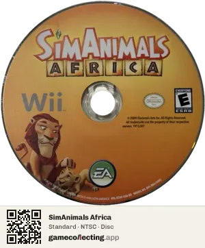 SimAnimals Africa Nintendo Wii, NTSC disc