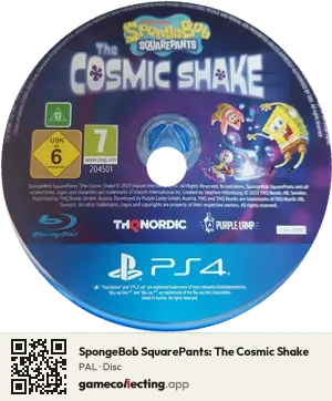 SpongeBob SquarePants: The Cosmic Shake PlayStation 4, PAL disc