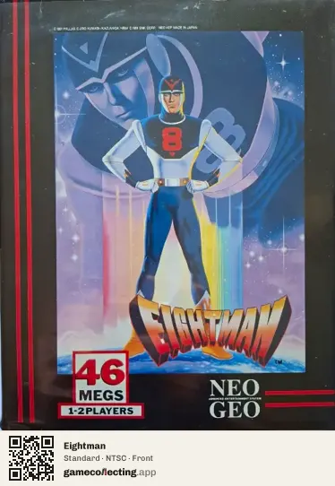Eightman Neo Geo AES, NTSC box front
