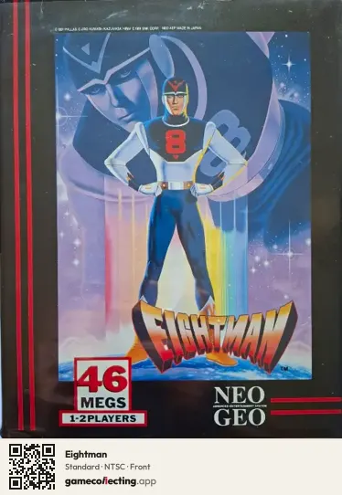 Eightman Neo Geo AES, NTSC box front