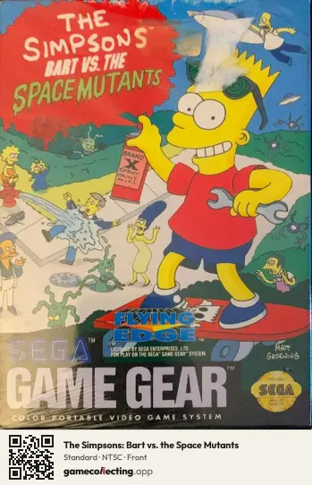 The Simpsons: Bart vs. the Space Mutants Sega Game Gear, NTSC box front