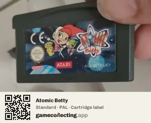 Atomic Betty Game Boy Advance, PAL cartridge label