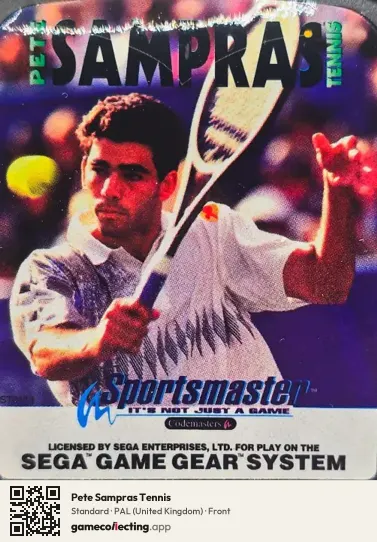 Pete Sampras Tennis Sega Game Gear, United Kingdom box front