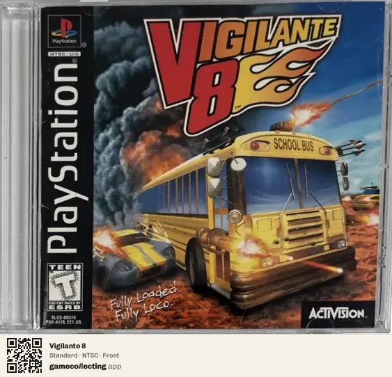 Vigilante 8 PlayStation, NTSC box front