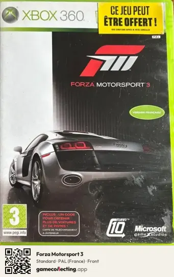 Forza Motorsport 3 Xbox 360, France box front