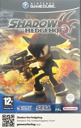Shadow the Hedgehog Nintendo GameCube, United Kingdom box front