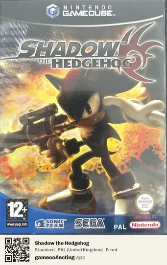Shadow the Hedgehog Nintendo GameCube, United Kingdom box front