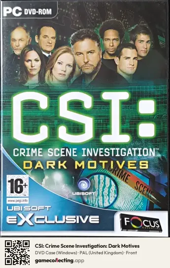 CSI: Crime Scene Investigation: Dark Motives Computer, United Kingdom box front