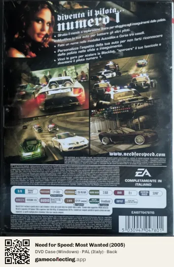 Need for Speed: Most Wanted (2005) Computer, Italy box back
