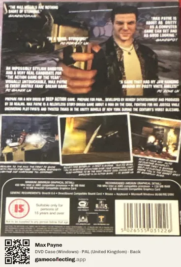 Max Payne Computer, United Kingdom box back