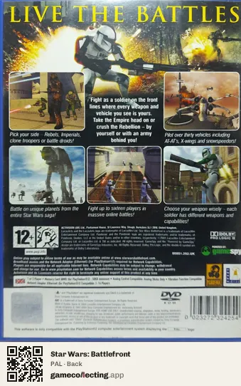 Star Wars: Battlefront PlayStation 2, PAL box back
