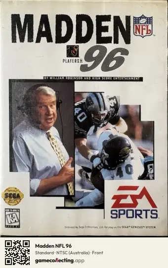 Madden NFL 96 Sega Mega Drive / Genesis, Australia box front