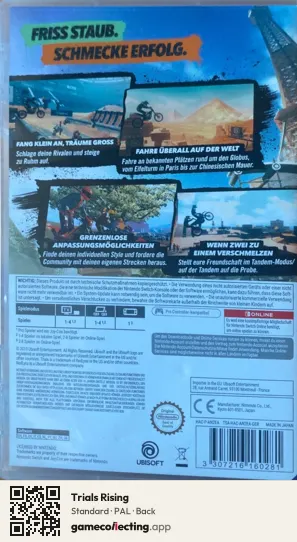 Trials Rising Nintendo Switch, PAL box back