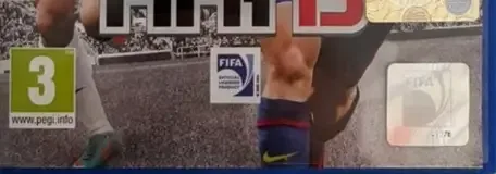 FIFA 13, the PEGI square on its front
