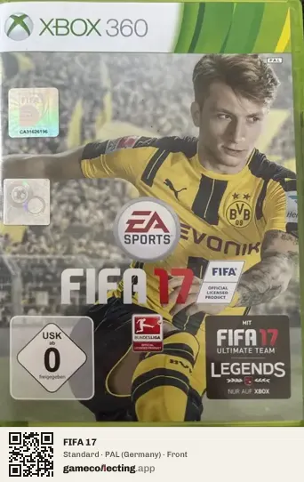 FIFA 17 Xbox 360, Germany box front