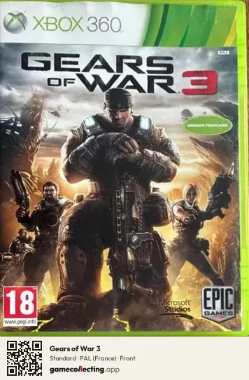 Gears of War 3 Xbox 360, France box front