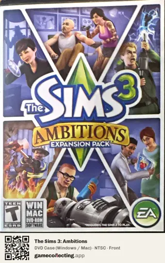 The Sims 3: Ambitions Computer, NTSC box front