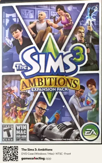 The Sims 3: Ambitions Computer, NTSC box front