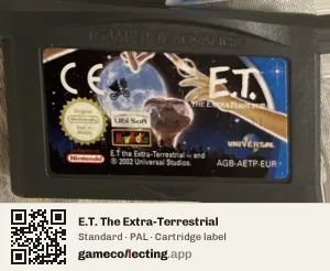 E.T. The Extra-Terrestrial Game Boy Advance, PAL cartridge label