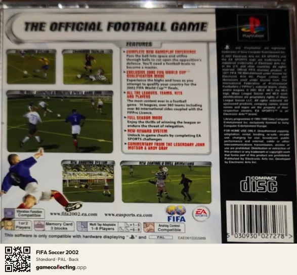 FIFA Soccer 2002 PlayStation, PAL box back