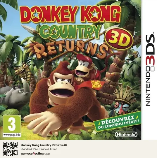 Donkey Kong Country Returns 3D Nintendo 3DS, France box front