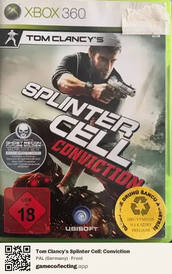 Tom Clancy's Splinter Cell: Conviction Xbox 360, Germany box front