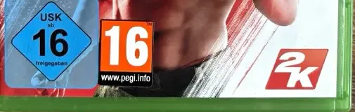 WWE 2K15, the USK square on its front