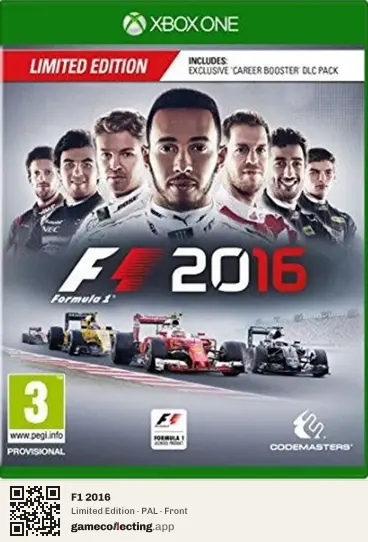 F1 2016 Xbox One, PAL box front