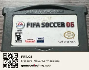 FIFA 06 Game Boy Advance, NTSC cartridge label