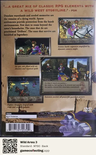 Wild Arms 3 PlayStation 2, NTSC box back