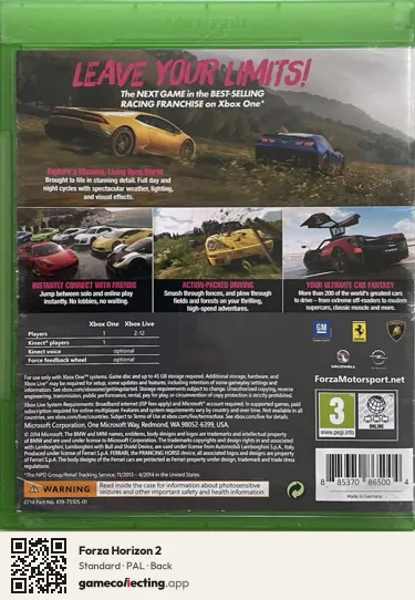 Forza Horizon 2 Xbox One, PAL box back