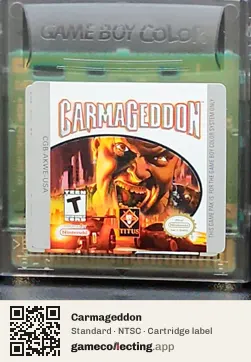 Carmageddon Game Boy Color, NTSC cartridge label