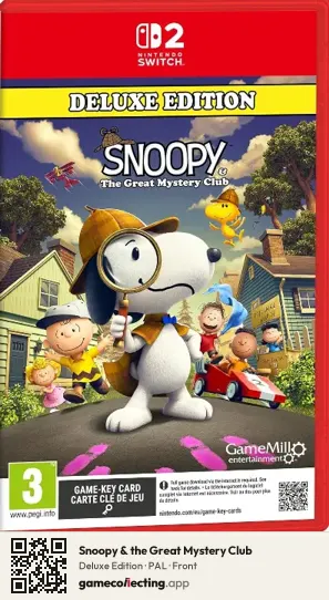 Snoopy & the Great Mystery Club Nintendo Switch 2, PAL box front