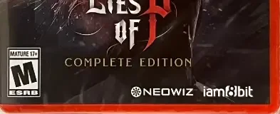 Lies of P, the ESRB box on its front