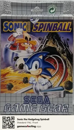Sonic the Hedgehog Spinball Sega Game Gear, PAL box front